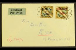 1928 Fabricated Airmail Cover To Latvia, Bearing 1923 10m On 5m+5m (faked Perf) & 45m On 5m+5m Imperf Air... - Estonie