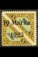 1923 10m On 5m + 5m Air Pair, Yellow, Blue & Black, Perf 11½, Mi 43A, SG 46a, Very Fine Mint For More... - Estland