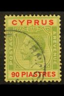 1924-28 KGV 90pi Green And Red/yellow, SG117, Fine Used. For More Images, Please Visit... - Autres & Non Classés