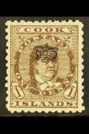 1901 1d Brown With Crown Opt, SG 22, Fine Mint With Tiny Hinge Thin For More Images, Please Visit... - Cookeilanden