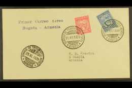 1929 (21 Dec) Bogota - Armenia First Flight Cover Bearing SCADTA 20c & Colombia 4c Stamps Tied By "Bogota"... - Colombia