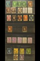 1857-1867 FINE USED GROUP On Stock Cards, Inc 1857-59 1d, 2d (x3, One Yellowish Green), 5d, 6d (x2) & 9d... - Ceylon (...-1947)