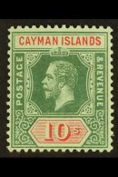 1912-20 10s Deep Green & Red On Blue Green, Olive Back, SG 52c, Superb Mint, Very Fresh. For More Images,... - Cayman (Isole)