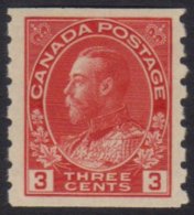 1922-31 3c Carmine Imperf X Perf 8 Coil Stamp, Die II, SG 258b, Fine Mint. For More Images, Please Visit... - Autres & Non Classés
