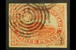 1852-57 3d Red, SG 5, Fine Used With 4 Good Margins, Signed Roumet For More Images, Please Visit... - Other & Unclassified