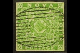 1851 6d Yellow- Green, SG 5, Superb Used With 4 Neat Margins And Crisp Barred Oval Cancellation, Bright Original... - Andere & Zonder Classificatie