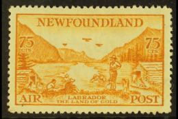 1933 75c Yellow-brown Air WATERMARK TOP OF SHIELD TO LEFT Variety, SG 234w, Very Fine Mint, Very Fresh. For More... - Other & Unclassified