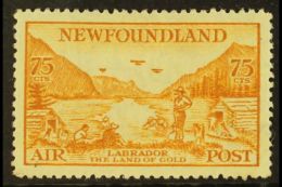 1933 75c Yellow-brown Air WATERMARK TOP OF SHIELD TO LEFT Variety, SG 234w, Very Fine Mint, Very Fresh. For More... - Autres & Non Classés