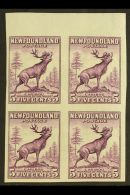 1932 5c Violet Caribou Die II IMPERF BLOCK OF FOUR, SG 225ca, Never Hinged Mint, A Bit Wrinkled. For More Images,... - Autres & Non Classés