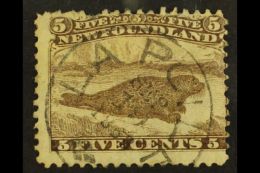1865-70 5c Brown Seal (SG 26, Unitrade 25), Used With Superb Upright Almost Complete Fully Dated "LA POILE / Sep... - Other & Unclassified