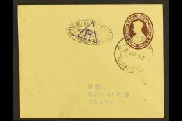JAPANESE OCCUPATION - TENASSERIM 1942 (June 15th) 1a Brown On Buff Paper, Revalidated Postal Stationery Cover,... - Birmanie (...-1947)