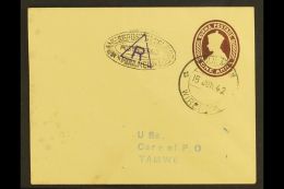 JAPANESE OCCUPATION - TENASSERIM 1942 (June 15th) 1a Brown On Buff Paper, Revalidated Postal Stationery Cover,... - Birma (...-1947)