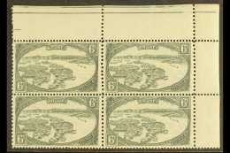 1941 6c Greenish Grey, Water Village, Unissued (see Note After SG 78), Superb NHM Corner Block Of 4. For More... - Brunei (...-1984)