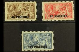 1921 45pi On 2s6d, 5s On 90pi & 180pi On 10s Sea Horse High Values, SG 48/50, Fine Mint (3). For More Images,... - Britisch-Levant