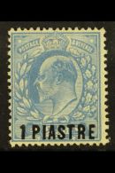 1911-13 1pi On 2½d Dull Blue Perf 15x14 With SURCHARGE DOUBLE ONE ALBINO Variety, SG 26b, Fine Mint,... - Levant Britannique