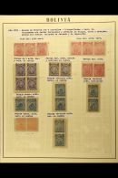 1893 PERFORATION VARIETIES & ERRORS. An Interesting Mint (some Without Gum) Collection Written Up In Hingeless... - Bolivië