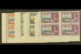 1935 Silver Jubilee Set Complete In Lower Left Corner Blocks Of 4, Each With One Value Showing The Variety "Extra... - Other & Unclassified