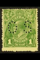 OFFICIALS 1924 1d Sage- Green No Wmk, With WATTLE FLAW Punctured "OS", SG O86var., Mint. For More Images, Please... - Andere & Zonder Classificatie