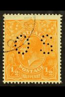OFFICIAL 1926-30 ½d Orange Perf 14, Punctured "OS", SG O88, Very Fine Used. For More Images, Please Visit... - Other & Unclassified