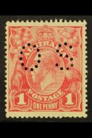 OFFICIAL 1918-20 1d Carmine Punctured "OS", SG O63, Never Hinged Mint, Light Wrinkling At Bottom Barely Visible.... - Other & Unclassified