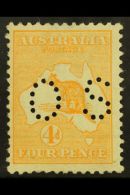 OFFICIAL 1914 4d Orange Punctured "OS", SG O21, Never Hinged Mint, Short Perf At Left. Rare. For More Images,... - Other & Unclassified