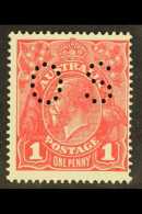 OFFICIAL 1916-20 1d Rose-red Head Rough Paper Die II With "OS" Perfin, SG O54e, Fine Used, Fresh. For More Images,... - Other & Unclassified