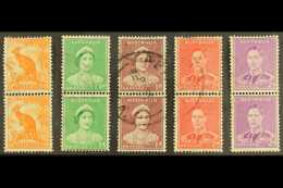 1937-49 COIL PAIRS. Perf 15x14 Complete Set Of Vertical COIL PAIRS, Comprising ½d Orange, 1d Emerald-green... - Andere & Zonder Classificatie