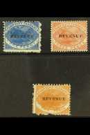 TASMANIA STAMP DUTY 1900 "Revenue" Ovpt On 3d Chestnut And 1d Blue With Unissued 2d , SG F34, F36, Fine Mint. For... - Sonstige & Ohne Zuordnung