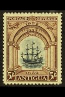 1932 5s Black & Chocolate Tercentenary - Ship 'Concepcion', SG 90, Fine Mint, Very Fresh. For More Images,... - Sonstige & Ohne Zuordnung