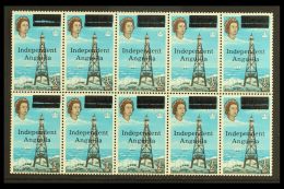 1967 ½c New Lighthouse Overprinted "Independent Anguilla", SG 1, Rare BLOCK OF 10 Never Hinged Mint.... - Anguilla (1968-...)