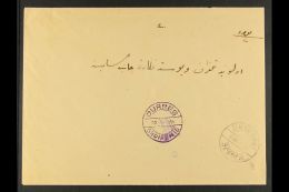 1913 (16 July) Stampless Cover, Addressed In Arabic, Bearing Very Fine KAVAJE Cds In Violet Black; Alongside Fine... - Albanien