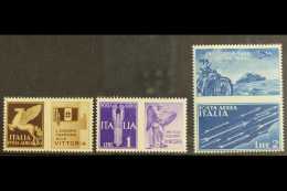 WWII - ITALY WAR PROPAGANDA STAMPS - 1942 Unissued Airmail Set With Se-tenant Propaganda Labels, Sass S1601,... - Ohne Zuordnung