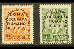 WWII - ITALIAN OCCUPATION OF KUPA (FIUME) 1942  50p Orange And 1d Green Ovptd "Maternity And Infancy Fund 1942",... - Ohne Zuordnung