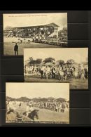 HORSE RACING Barbados Three Interesting Picture Post Cards Of Circa 1908 Race Meetings, Unusual And Active Scenes.... - Non Classés