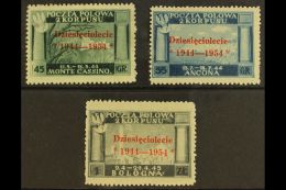 POLISH ARMY IN ITALY LONDON GOVERNMENT 1954 "Dziesieciolecie" Overprints On Vermilion Complete Set, Sassone 7/9,... - Autres & Non Classés