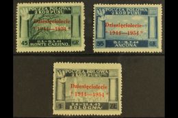 POLISH ARMY IN ITALY LONDON GOVERNMENT 1954 "Dziesieciolecie" Overprints On Vermilion Complete Set, Sassone 7/9,... - Andere & Zonder Classificatie