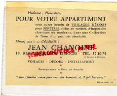 87 - LIMOGES - CARTE PUBLICITAIRE JEAN CHANOINE -10 RUE DELESCLUZE - TAPISSERIE DECORATION- - Andere & Zonder Classificatie