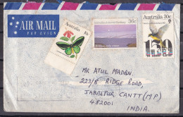 AUSTRALIA, 1987,  Airmail From Australia To India,with 3 Stamps Affixed Incl LAustralian Antarctic Territory.See Details - Covers & Documents