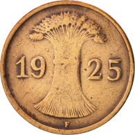 Monnaie, Allemagne, République De Weimar, Reichspfennig, 1925, Stuttgart, TTB - 1 Renten- & 1 Reichspfennig