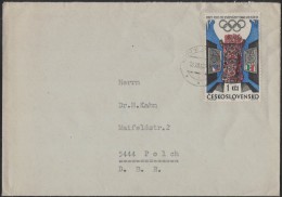 PF221       Cecoslovacchia, Czechoslovakia Cover Sent To Germany 1968 With Olimpiadi Mexico Stamps - Brieven En Documenten