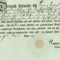 SCHWÄBISCH HALL 1797 – PASS Für Franz Joseph HÄBERLE, Zimmermann, Von Winzenweiler - Passeport Passaporto Passport - Documents Historiques