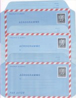 MONACO 1981-86 AEROGRAMMES N° 505-6-7 NEUFS** - Entiers Postaux