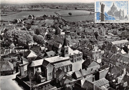 58-CHATILLON-EN-BAZOIS- VUE AERIENNE- EGLISE ST JEAN , PLACE DE LA MAIRIE - Chatillon En Bazois