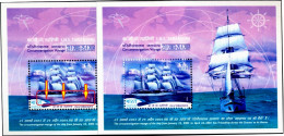 INDIAN NAVY-WAR SHIP-INS TARANGINI-ERROR-COLOR MISSING-2 X MS-INDIA-2004-MNH-MSE-143 - Errors, Freaks & Oddities (EFO)
