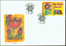 Slovakia 2011, FDC Cover Children's Drawing Flowers Mi.# 662, Ref.bbzg - FDC