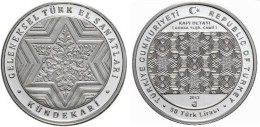AC - KUNDEKARI - WOOD CARVING  COMMEMORATIVE SILVER COIN TURKEY 2013 UNCIRCULATED PROOF - Zonder Classificatie