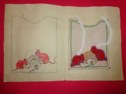 Bavette De Bebe Doublee-(petit Bavoir)- Devoir De Dessin Et De Couture Dans Les Ecoles (souris) - Andere & Zonder Classificatie