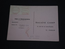 FRANCE - Étiquette D 'essai De Machine Sur Carte D 'entretien Du Bureau De Paris 106 En 1971 - A Voir - L135 - Cartas & Documentos