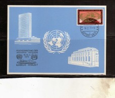 UNITED NATIONS GENEVE GINEVRA ONU UN UNO 1979 HEADQUARTES 1969 CENT. 60 LUBECK MAXIMUM MAXI CARD - Cartoline Maximum