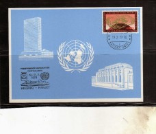UNITED NATIONS GENEVE GINEVRA ONU UN UNO 1979 HEADQUARTES 1969 CENT. 60 HELSINKI MAXIMUM MAXI CARD - Maximum Cards
